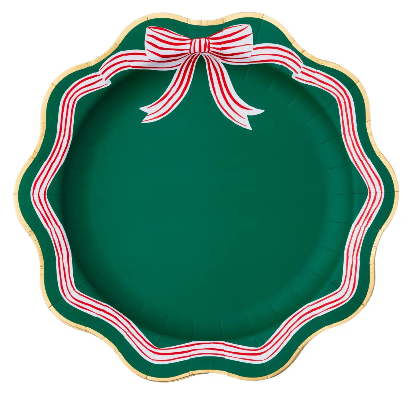 Elegant Green Peppermint Bow Dinner Plates