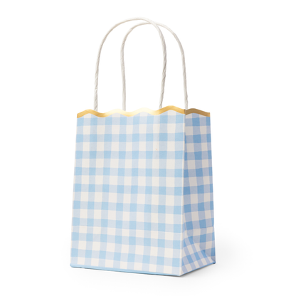 Sky Blue Gingham Favor Bags