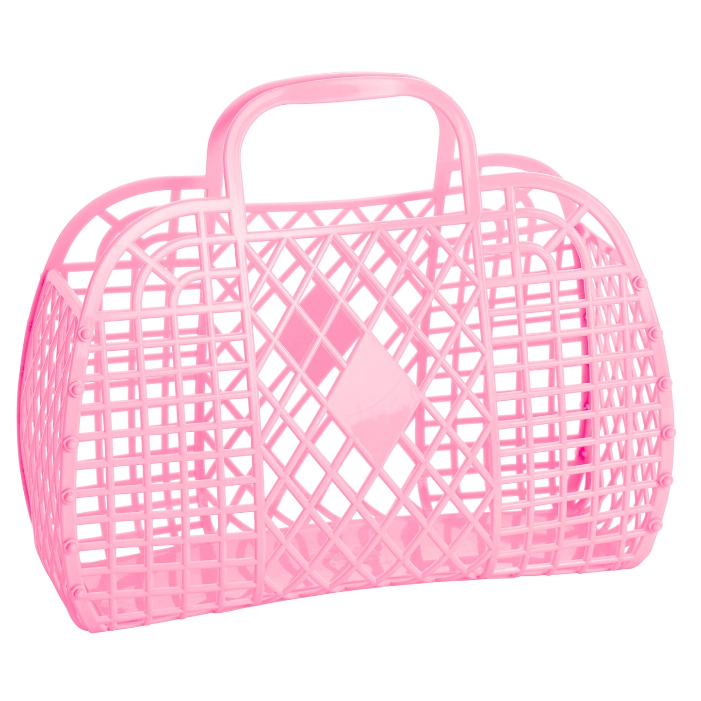 Retro Large Basket Jelly Bag - Bubblegum Pink