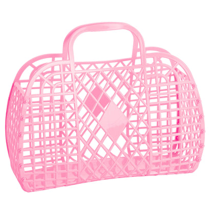 Retro Large Basket Jelly Bag - Bubblegum Pink