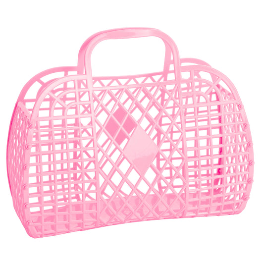 Retro Large Basket Jelly Bag - Bubblegum Pink