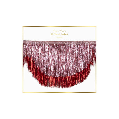 Pink Tinsel Scallop Garland