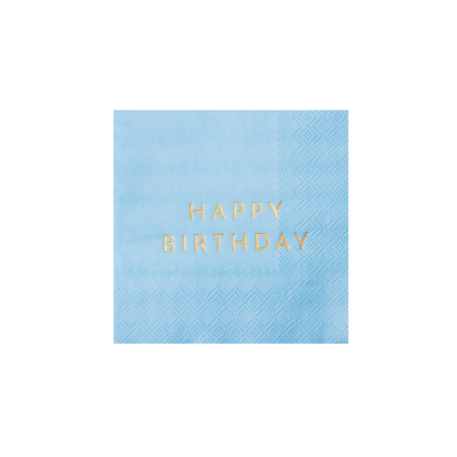 Sky Blue Happy Birthday Cocktail Napkins