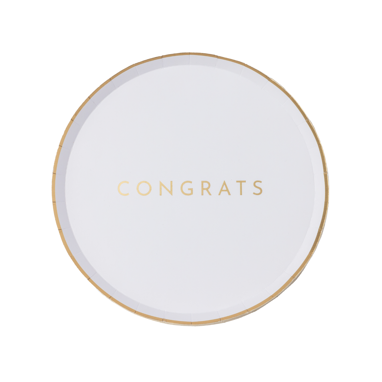 White & Gold Congrats Small Plates