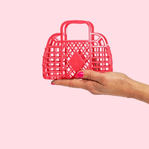 Retro Mini Basket Jelly Bag - Coral