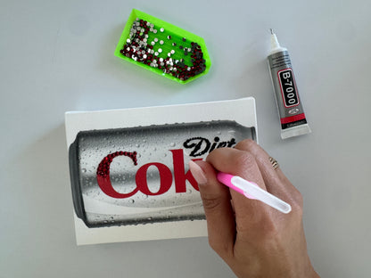 Bedazzled Diet Coke Canvas Craft