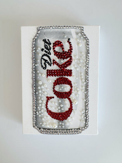 Bedazzled Diet Coke Canvas Craft