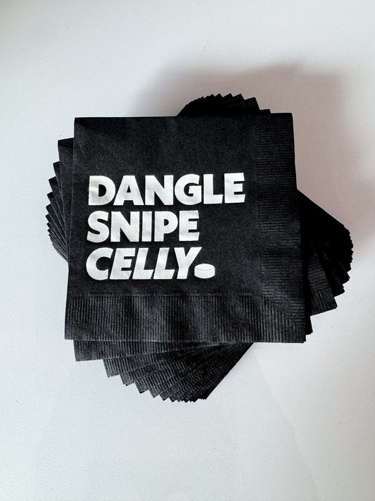 Dangle, Snipe, Celly -  Hockey Themed Napkins