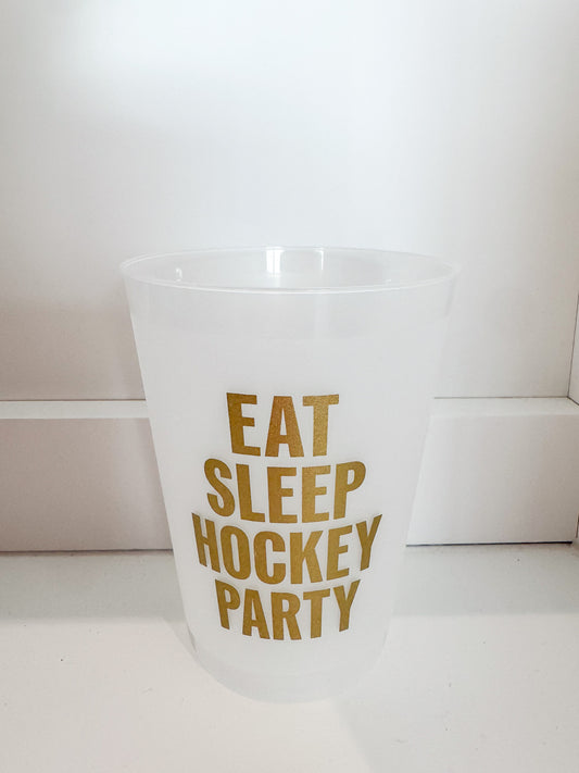 Eat, Sleep, Party, Hockey - Frosted Cups