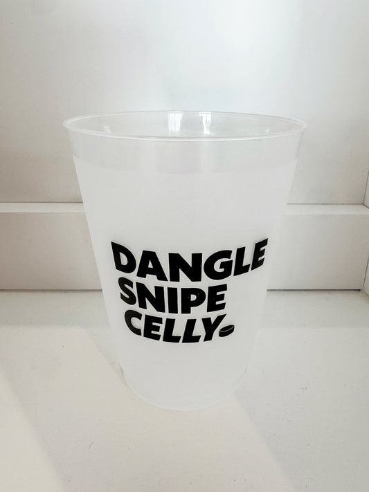 Dangle, Snipe, Celly - Hockey Themed Frosted Cups