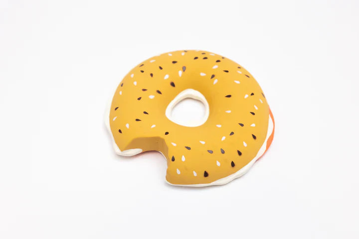 Lox Bagel Sandwich Shaped Rubber Teether