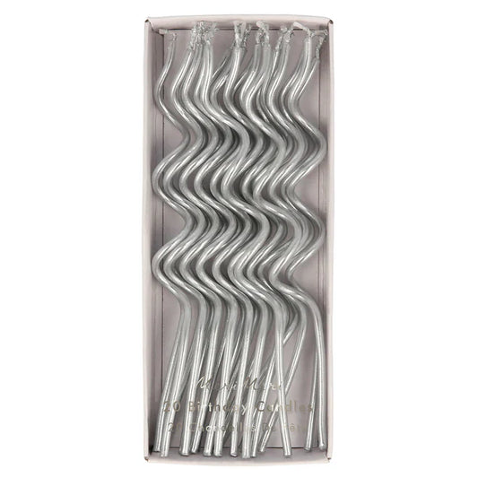 Silver Swirly Candles