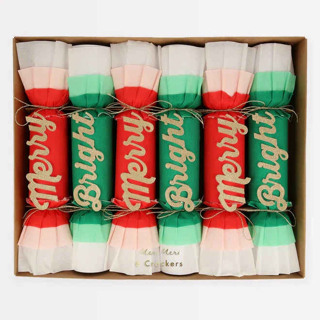 Merry & Bright Christmas Crepe Crackers