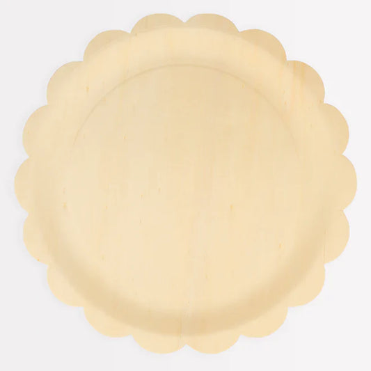 Wooden Scalloped Large Plates