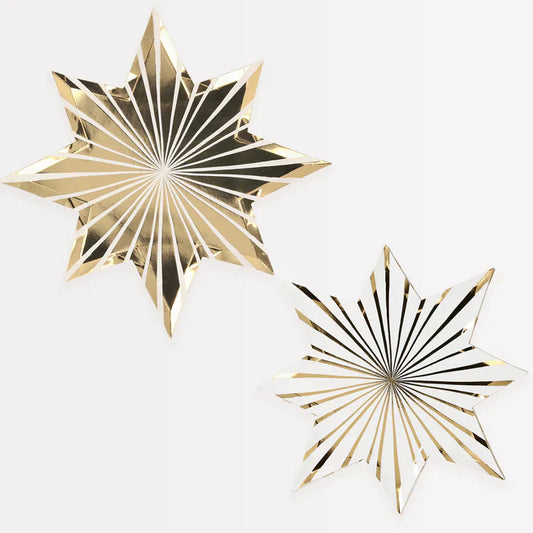 Gold Stripe Star Plates