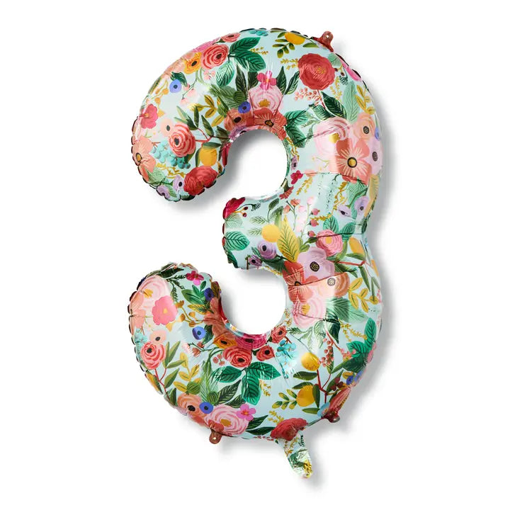 Garden Party Numbered Foil Balloon - 3