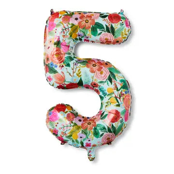 Garden Party Numbered Foil Balloon - 5