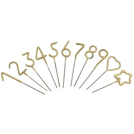 4" Mini Gold Number Sparkler - Singles - 9