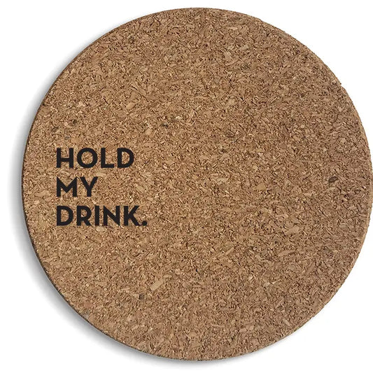 Hold My Drink Cork Coaster Six-Pack