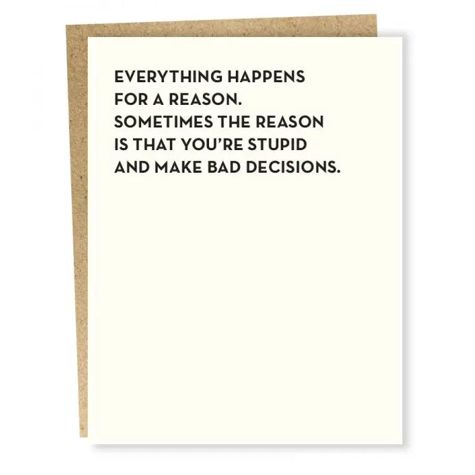 Bad Decisions Card