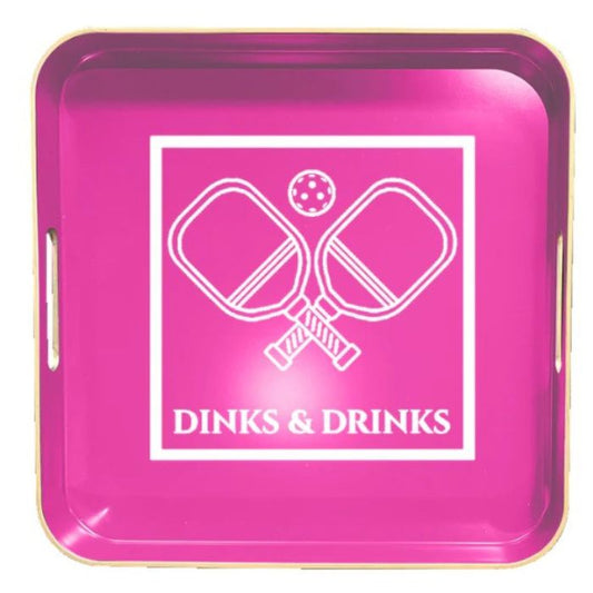 Pickleball Prep Dinks and Drinks Entertainment Tray - Pink