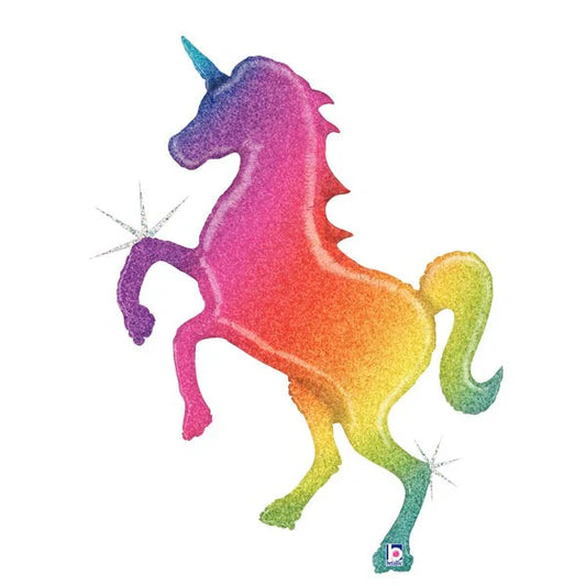 54" Glitter Rainbow unicorn