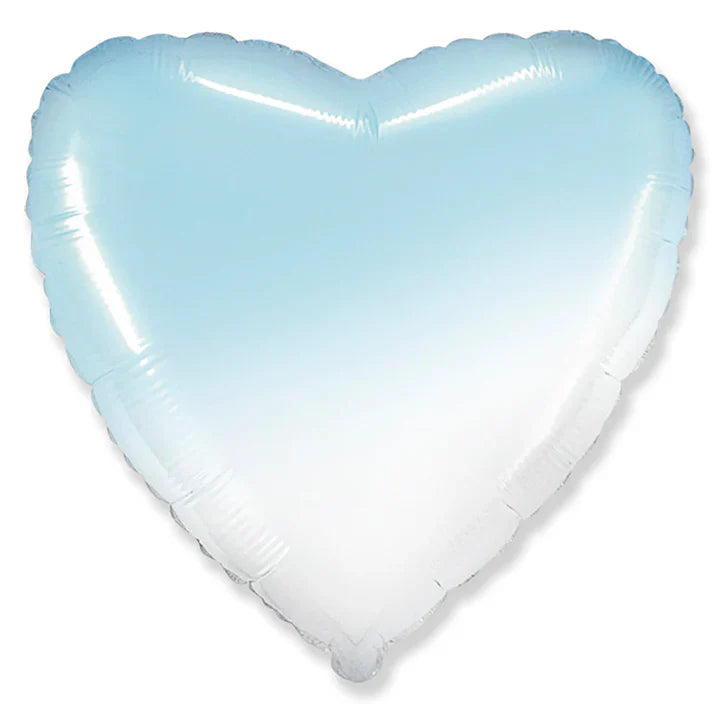 18" Heart Gradient Baby Blue