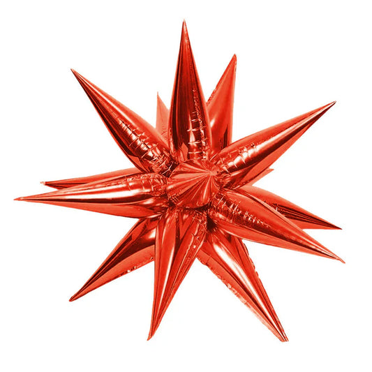 39" 3D Star Burst All in One Metallic Red