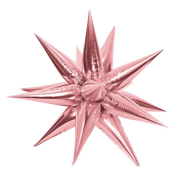 39" 3D Star Burst Metallic Light Pink