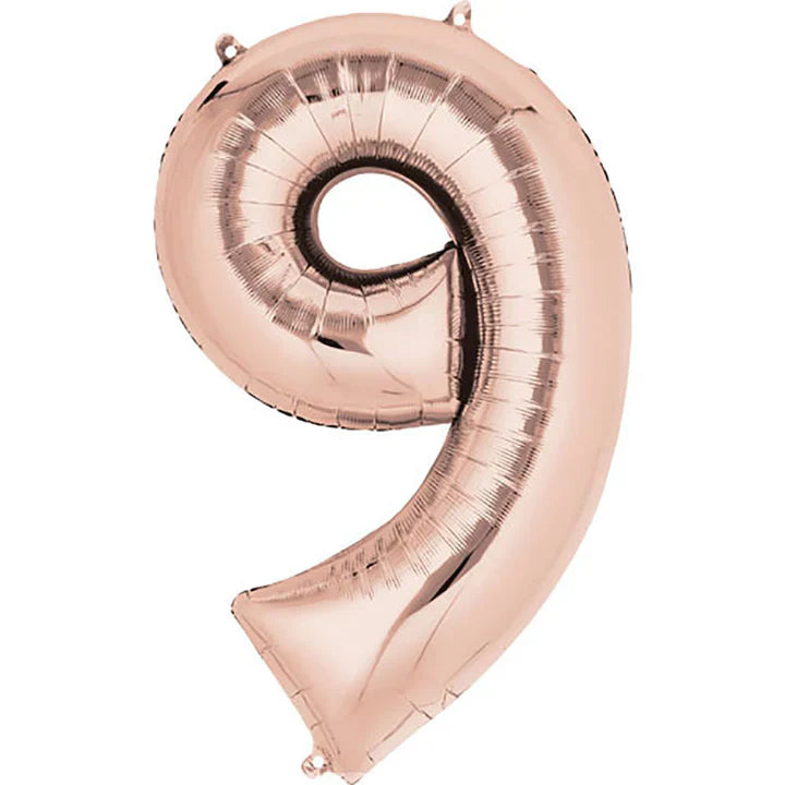 34" Anagram Rose Gold Number - 9