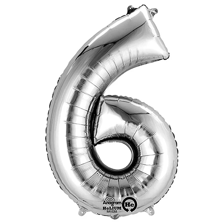 34" Anagram Silver Number - 6