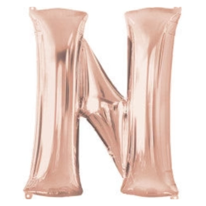 34" Anagram Rose Gold Letter - N