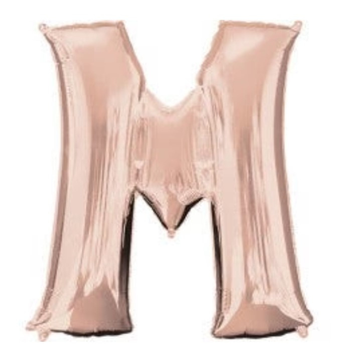 34" Anagram Rose Gold Letter - M