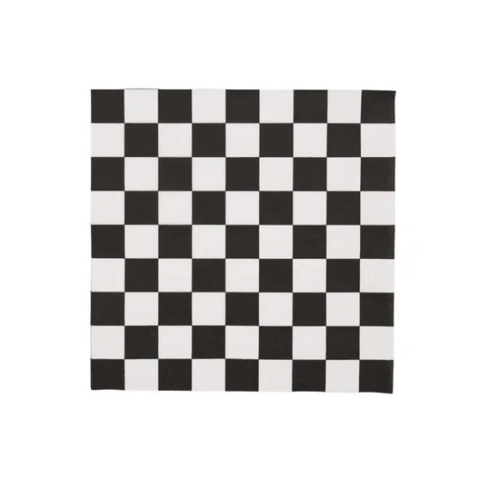 Black and White Signature Checker Large Napkins