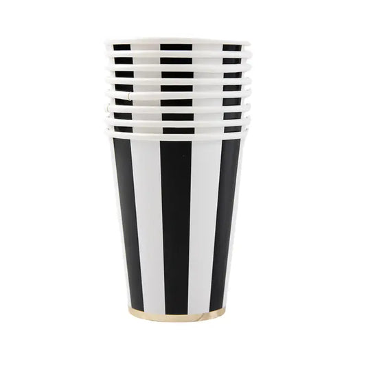 Black Nior Cabana Stripe Cups