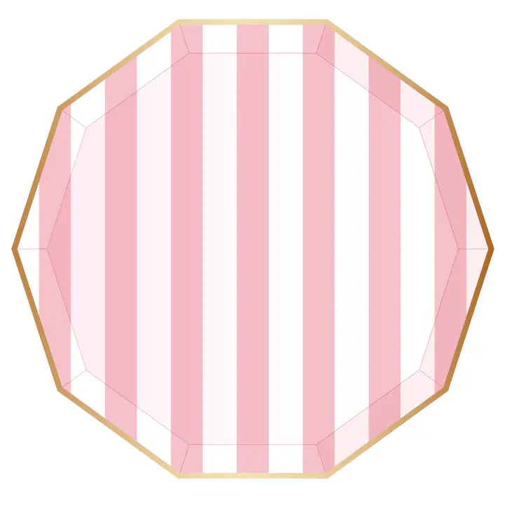 Petal Pink Signature Cabana Stripe Plates