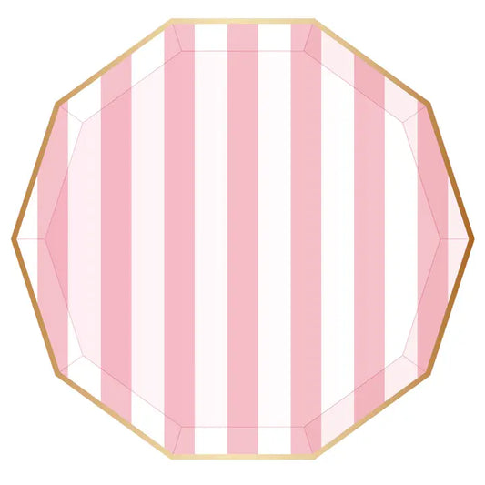 Petal Pink Signature Cabana Stripe Plates