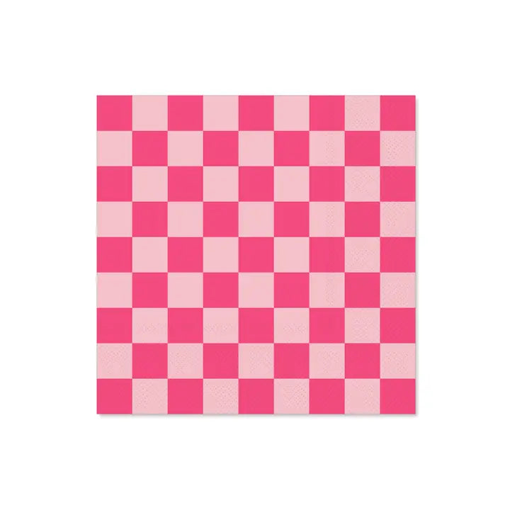 Pink Signature Checker Large Napkins