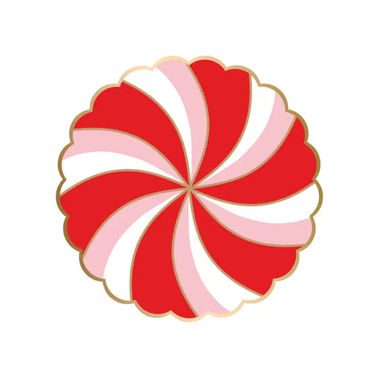 Christmas Peppermint Candy Small Scalloped Plates