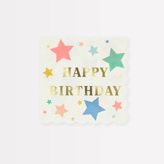 Happy Birthday Stars Small Napkins