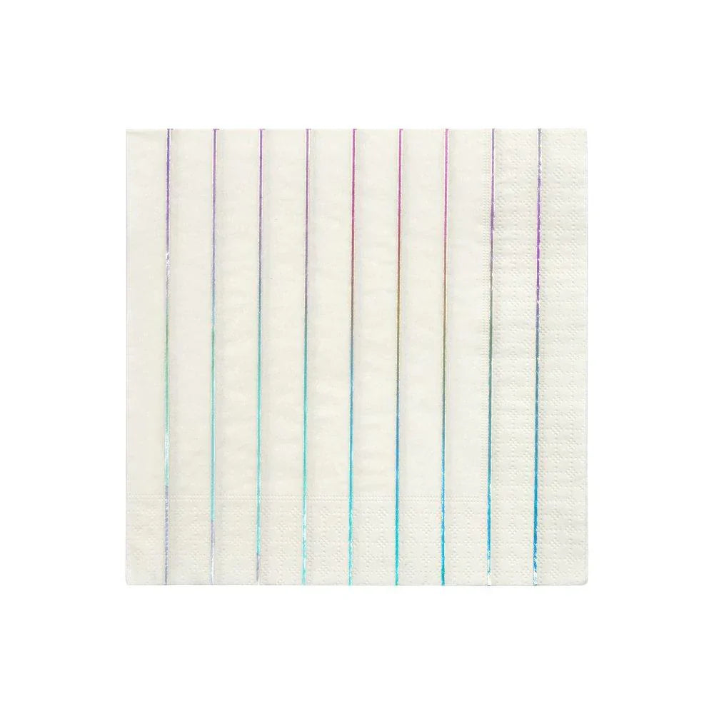 Silver Holographic Stripe Napkins