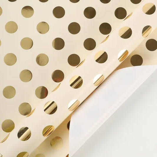 Metallic Gold Poka Dot Wrapping Paper