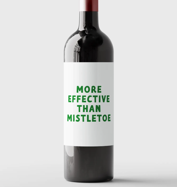 Funny Christmas Wine Bottle Label