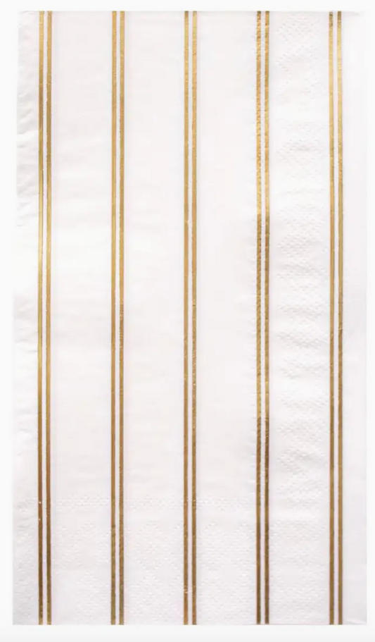 Gold Signature Stripe Guest Towels