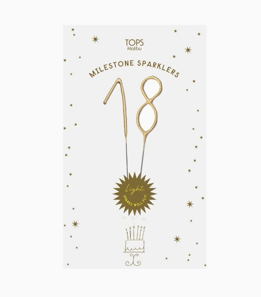 Mini 4" Gold Milestone Number Sparkler Wands - 18