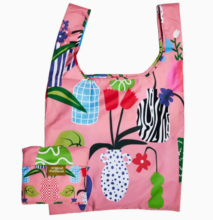 Vases Print Recycled Fabric Reusable Shopping Bag