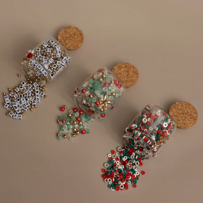 Holiday Jar Trio Mini Block Letter DIY Bead Kit Gift Set