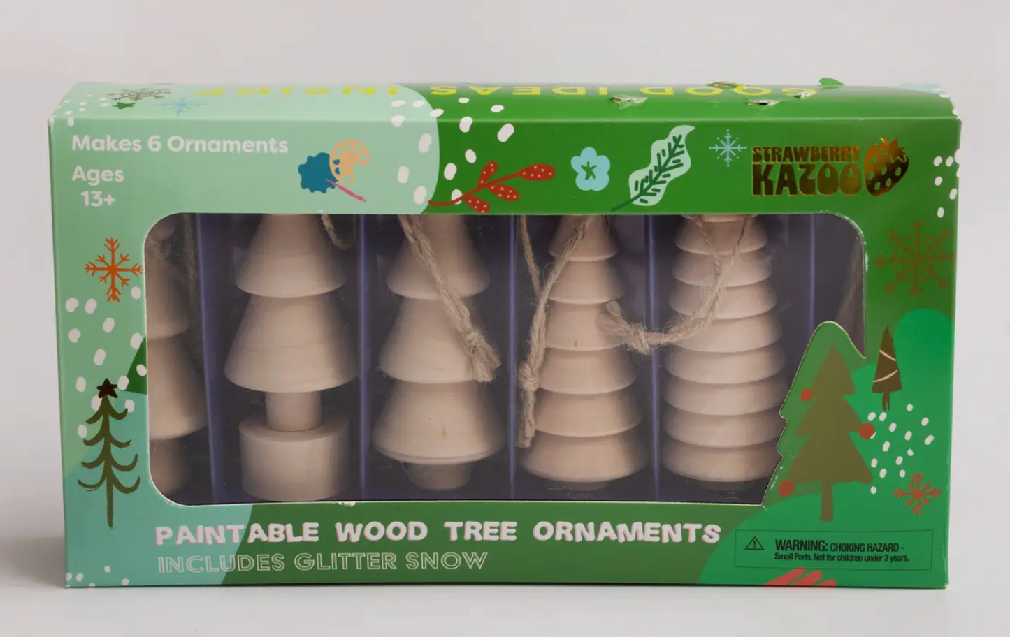 Paint-Your-Own Wooden Christmas Tree Ornaments DIY Craft Kit