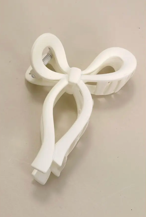 Bow Hair Claw Clip - Off White