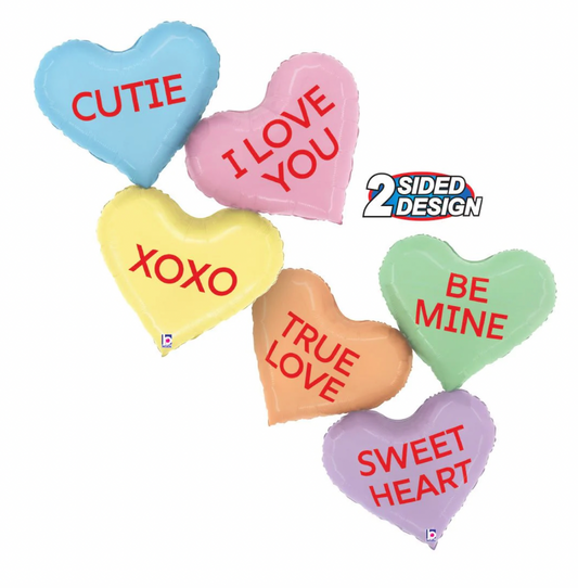 37" Conversation Message Hearts Balloon